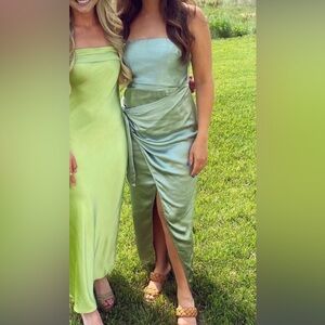 Selfie Leslie Satin Tie Waist Midi Dress